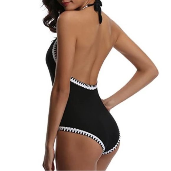 🥳🥳HP🥳🥳Black Halter One Piece Swimsuit - Picture 2 of 8